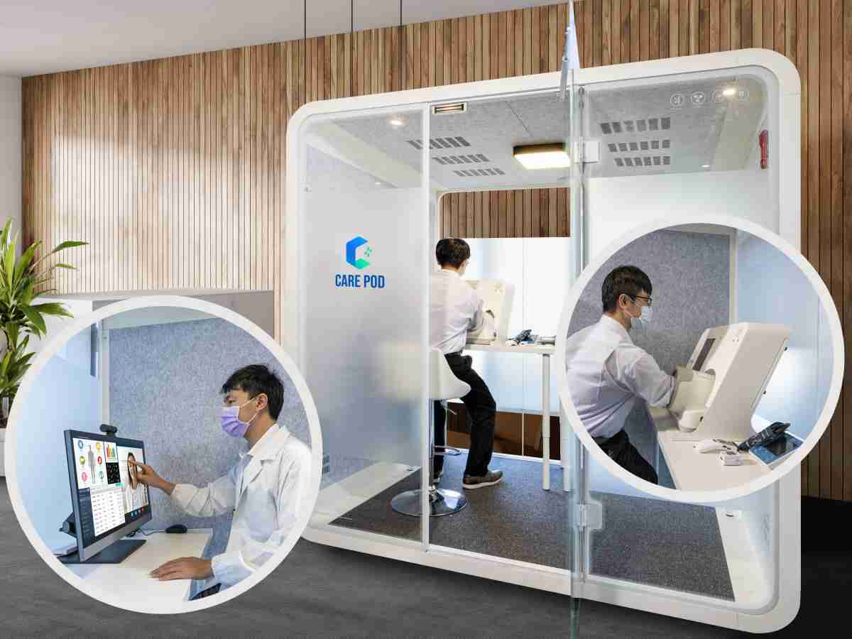 达擎于医疗科技展中展出＂远距诊疗舱＂，，，以因应医疗数字化及社会高龄化趋势下、、、、复诊及慢性病患等族群对于远距看诊需求逐渐升高所推出的创新整合方案。。。多功能合一、、、、高隐私性的远距诊疗舱可根据病患端与医师端的不同需求，，，提供弹性化及客制化功能，，，，节省医生和病患的精力及时间