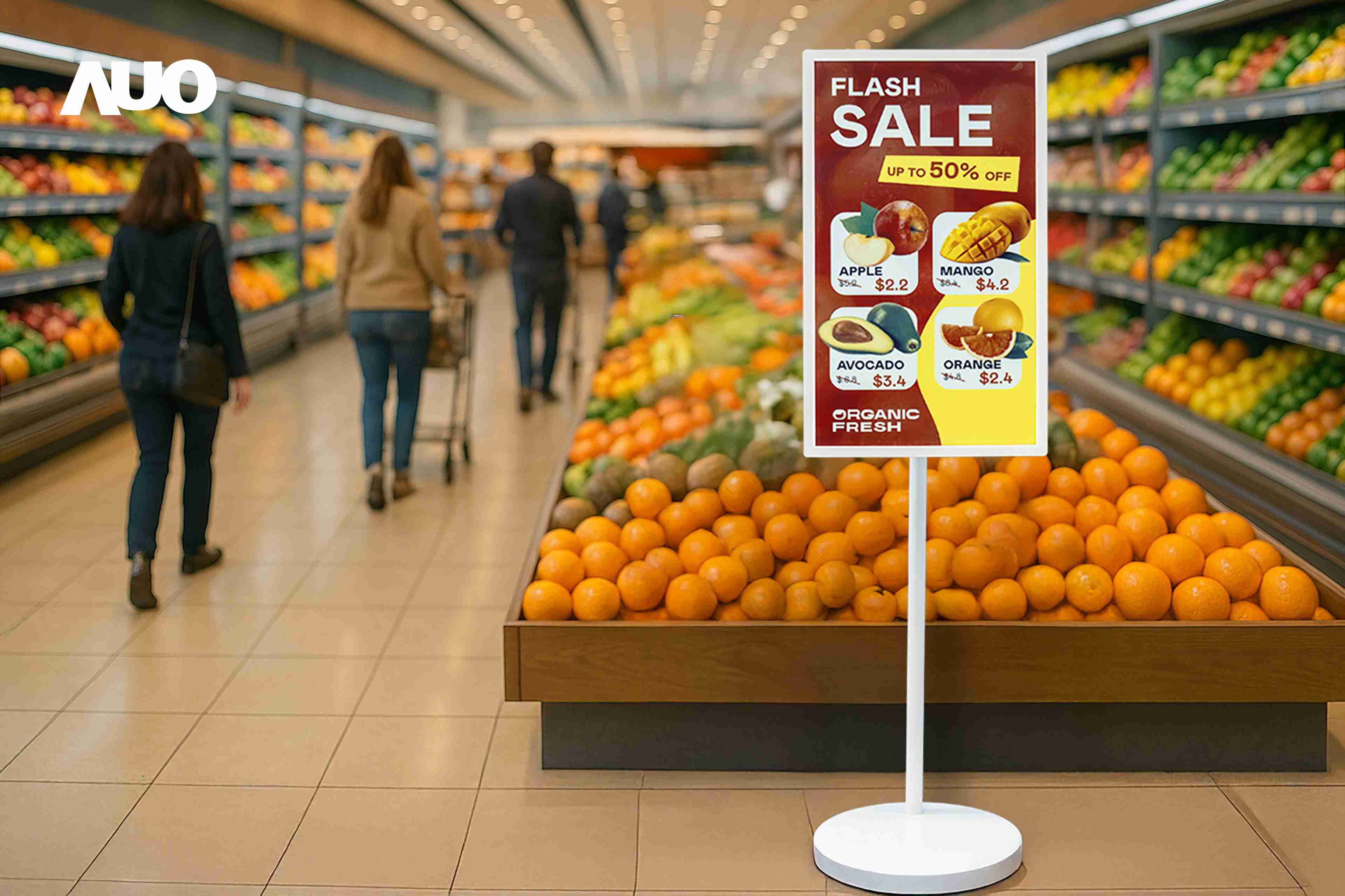 达擎首亮相低功耗、、、、全彩的〝aecoPost电子纸解决方案〞，，，，仅在更新画面时需要微量的电力驱动，，，无需布建电线的便捷设计，，，使其可灵活应用、、、、随意置放，，，，并可透过云端或行动装置app，，，，轻松管理及排程广告内容，，晋升店头营销利器。。。